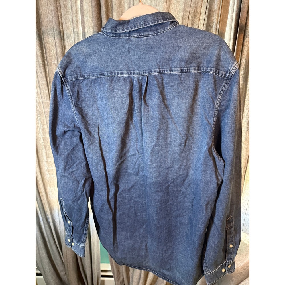 US Polo Assn Mens Denim Woven Shirt Medium Blue Button Down XL NEW - Picture 5 of 5